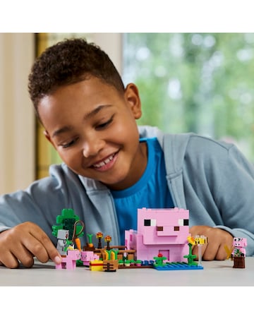 LEGO Minecraft The Baby Pig House Gamer Building Toy, Farm Animal Set 21268