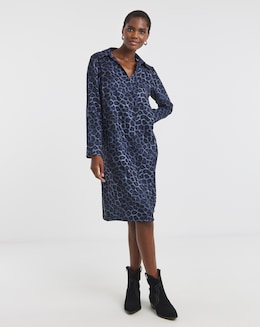 Collared Long Sleeve Tunic Dress