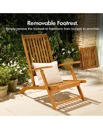 VonHaus Hudson Grey Garden Adjustable Sun Lounger with Cushion