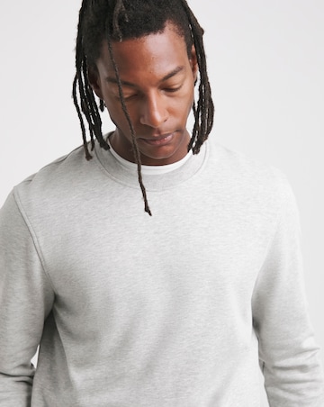 Crew Neck Sweatshirt Long- Grey Marl