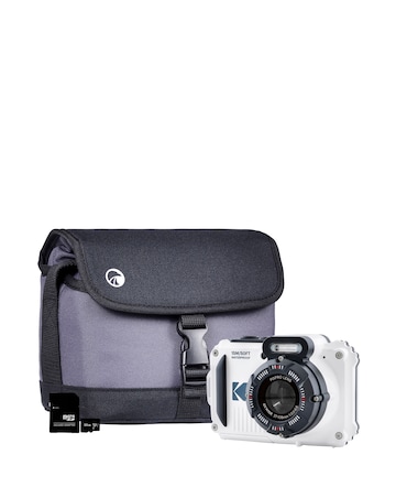 Kodak PIXPRO WPZ2 16MP 4x Zoom Tough Camera - White + 32GB Micro SD + Case