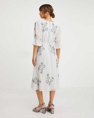 Joanna Hope Floral Sequin Midi Dress