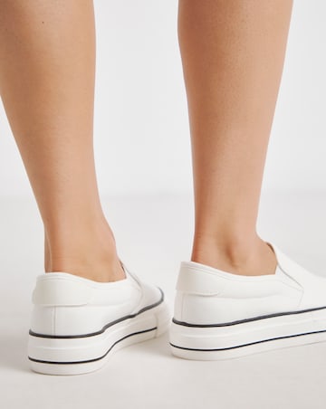 Cali Slip On Canvas Trainer - Wide Fit (E)