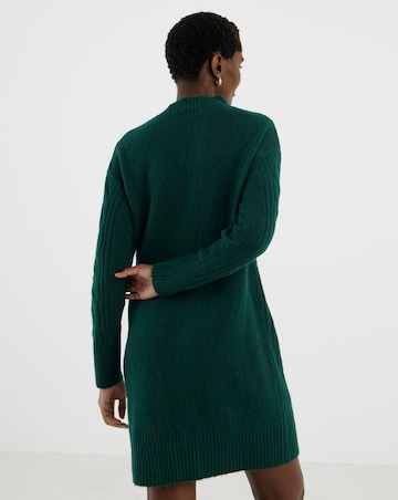 Cosy Yarn Emerald Cable Knitted Jumper Dress