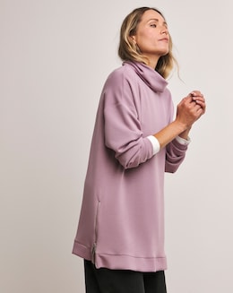 Anthology Elderberry High Neck Zip Side Sweatshirt