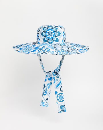 Printed Tie Detail Sun Hat