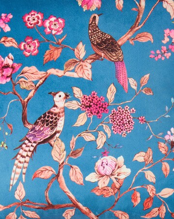 Oriental Birds Velvet Printed Cushion
