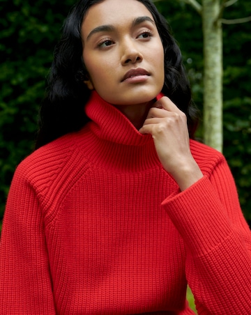 Ro&Zo Red Ribbed High Neck Jumper