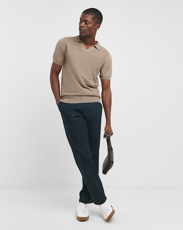 Stone Short Sleeve Textured Revere Knit Polo