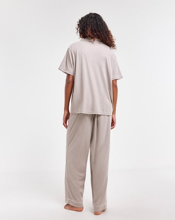 Pretty Secrets Supersoft Ribbed Button Through Pyjama Set