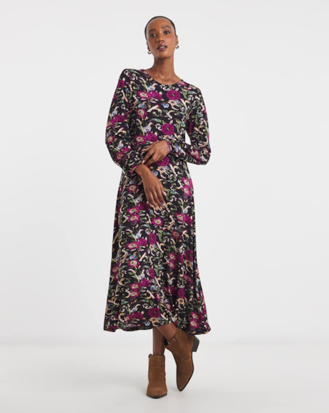 maxi brown dresses for women Tilly Tiered Maxi Dress in Brown main image 1