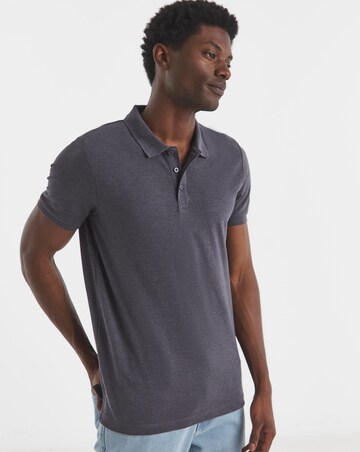 Pure Cotton Pique Polo- Charcoal