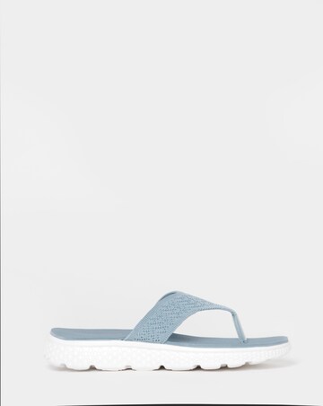 Cushion Walk Blue Woven Toe-Post Sandals - Wide Fit (E)