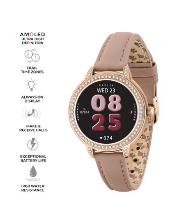 Radley Series 33 AMOLED Slim Silicone Leather Smart Watch - Pink
