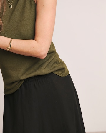Anthology Black Linen Seam Detail Maxi Skirt