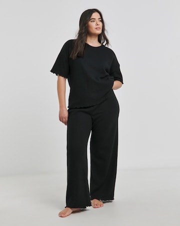 Black Brushed Waffle Lounge Set