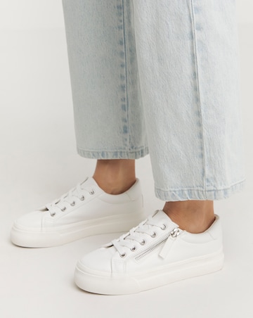 Kate Lace Up Zip Detail Chunky Trainers - Wide Fit (E)