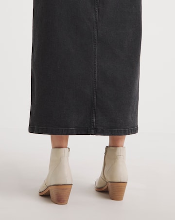 Alma Leather V Cut Western Ankle Boots Wide E Fit