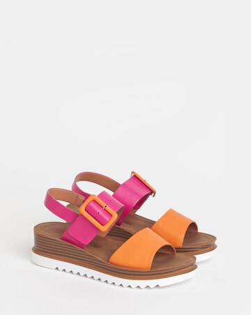 Heavenly Feet Colour Block Wedge Sandals - Wide Fit (E)