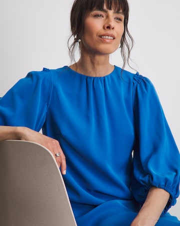 Joanna Hope Cobalt Balloon Sleeve Shift Dress