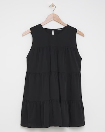 Black Tiered Sleeveless Blouse
