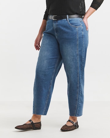 Simply Be Mid Wash Barrel Leg Jean