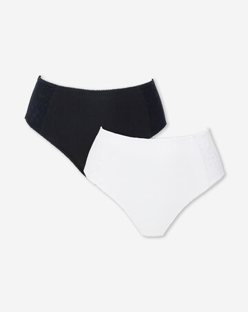 Pretty Secrets (2 Pack) New Sarah Cotton Full Fit Knickers White/Black
