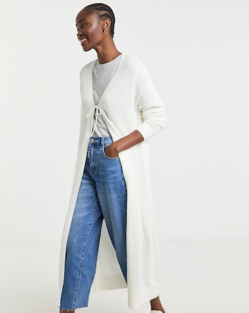 Simply Be Cream Crochet Maxi Cardigan