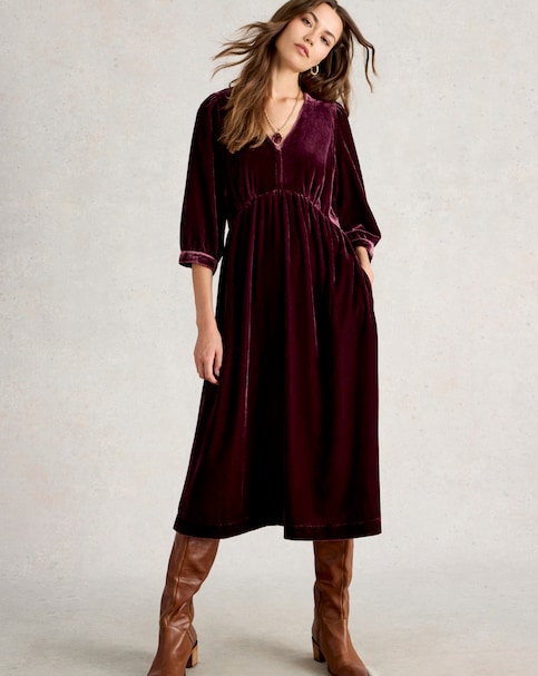 White Stuff Lucy Velvet Dress