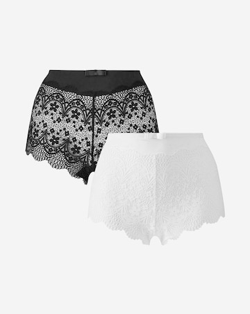 Pretty Secrets (2 Pack) Lottie Lace Briefs Black/White