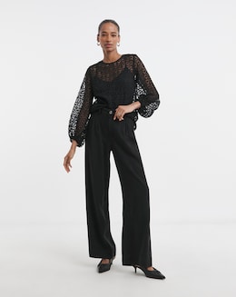 Black Wide Leg Jeans with Tencel&trade; Lyocell