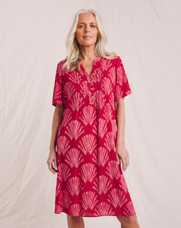 Julipa Printed Textured Crinkle Shift Dress