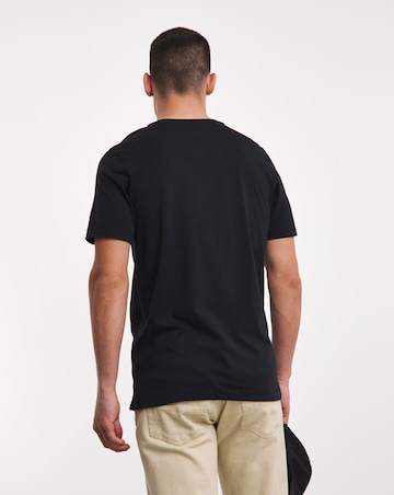 Pure Cotton Grandad T-Shirt- Black