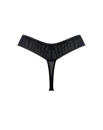 Pour Moi Rhea Luxe Embroidered Mesh Back Thong