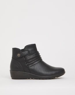Cushion Walk Ruched Zip Ankle Boot Extra Wide EEE Fit