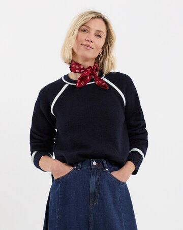 Contrast Crew Neck Knitted Jumper