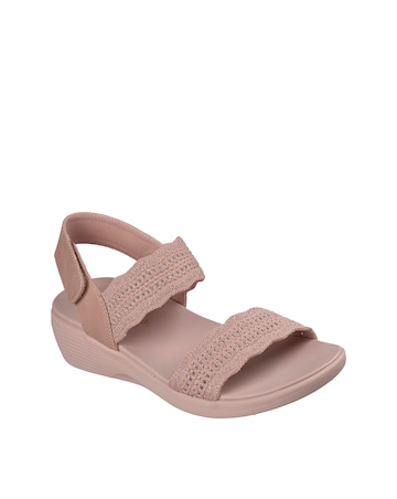 Skechers Arya Glitter Knit Sling Back Blush Sandals - Standard Fit (D)