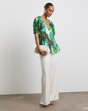 Joanna Hope Printed Pleated Blouse