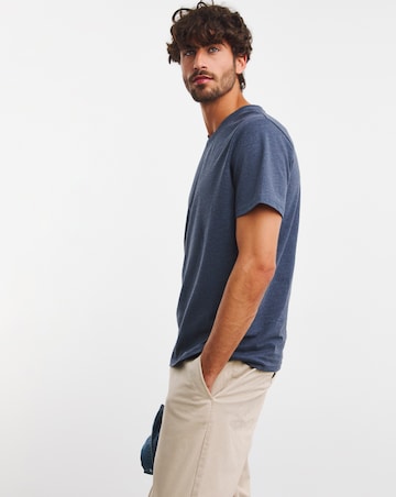 Pure Cotton V Neck T-Shirt- Denim Marl