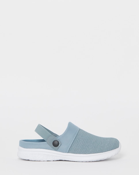 Cushion Walk Blue Glitter Back Strap Clogs - Extra Wide Fit (EEE)