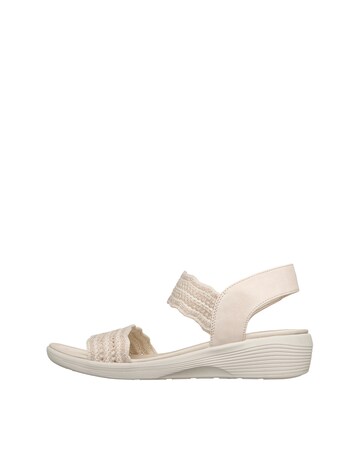 Skechers Arya Glitter Knit Sling Back White Sandals - Standard Fit (D)