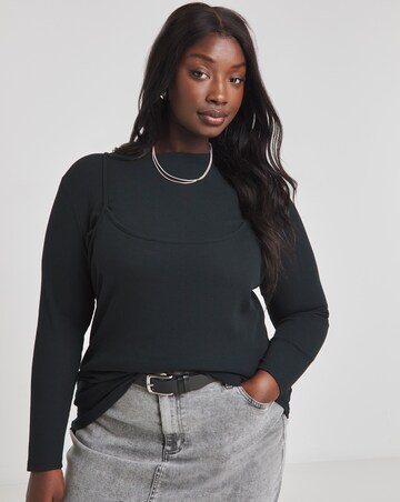 Simply Be Black 2 in 1 Top