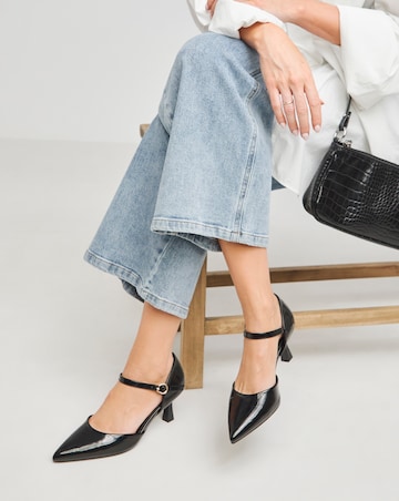 Heavenly Soles Corrine Two Part Pointed Toe Heeled Shoes - Extra Wide Fit (EEE)