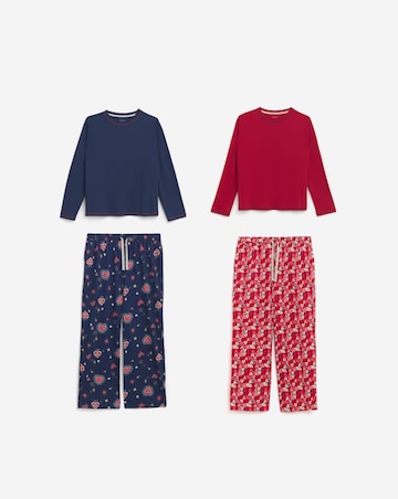 Simply Be (2 Pack) Ribbed Top Pyjama Sets