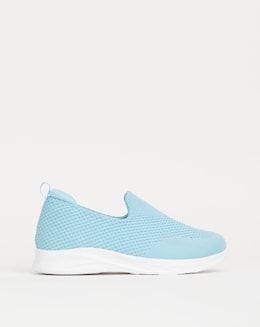 Cushion Walk Denim Arch Support Slip On Trainers -Wide Fit (E)