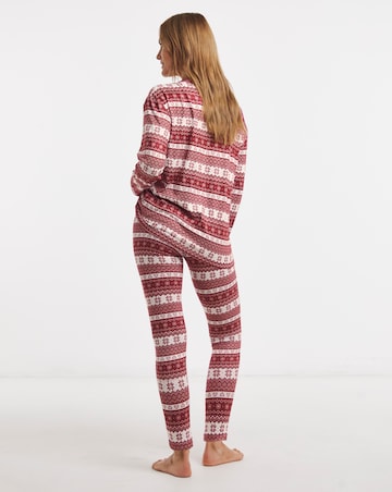 Simply Be Brushed Rib Lounge Set Fairisle