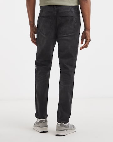 Tapered Fit Stretch Jeans Blackwash