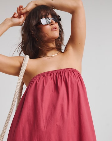 Native Youth Red Bandeau Tiered Maxi Dress