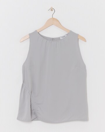 Simply Be Light Grey Ruched Sleeveless Blouse