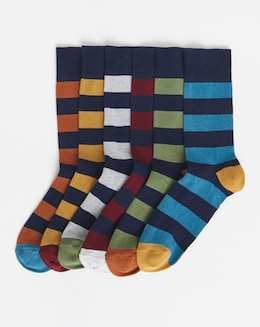 6 Pack Stripe Socks